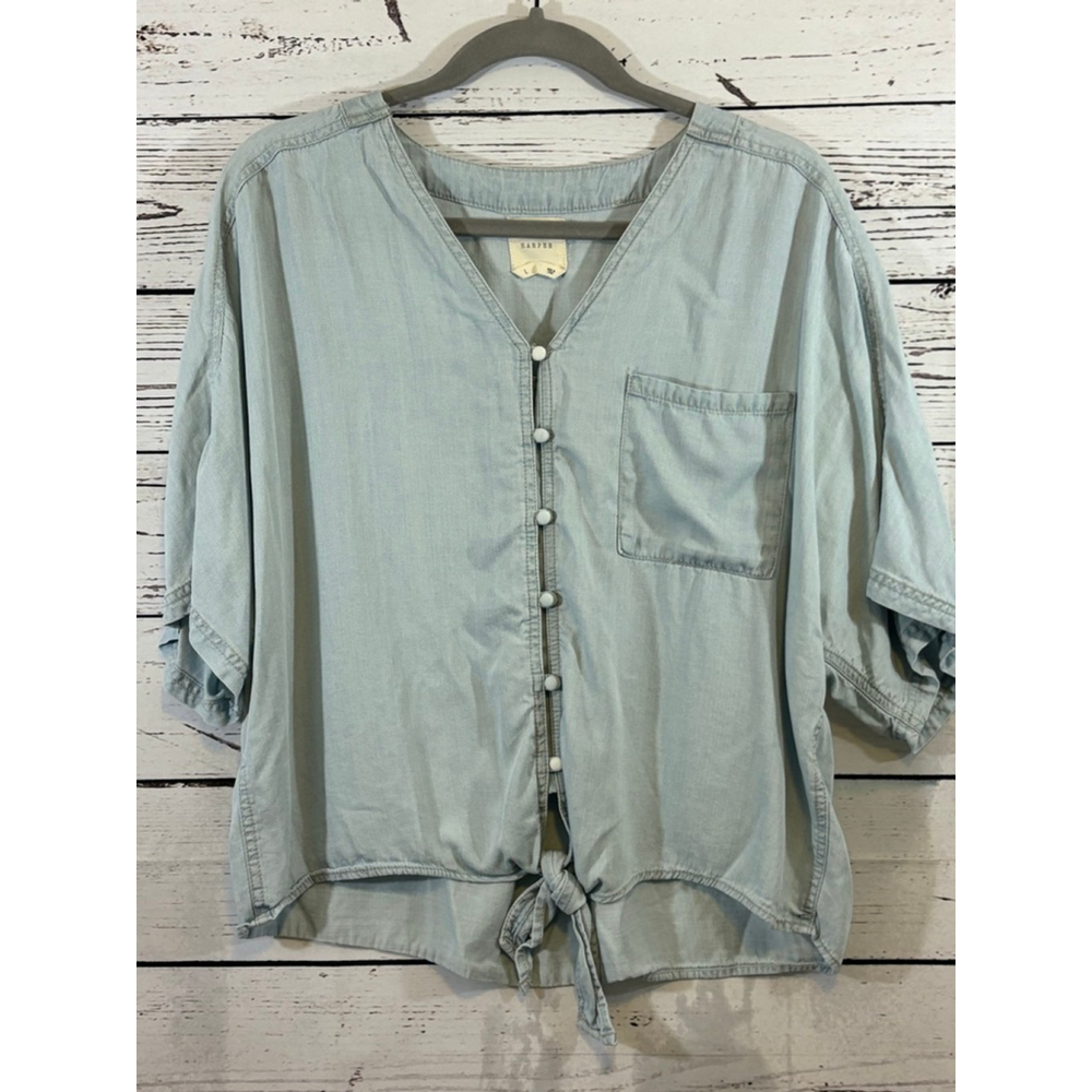 Women's Harper Button-Down Top Size L Blue
